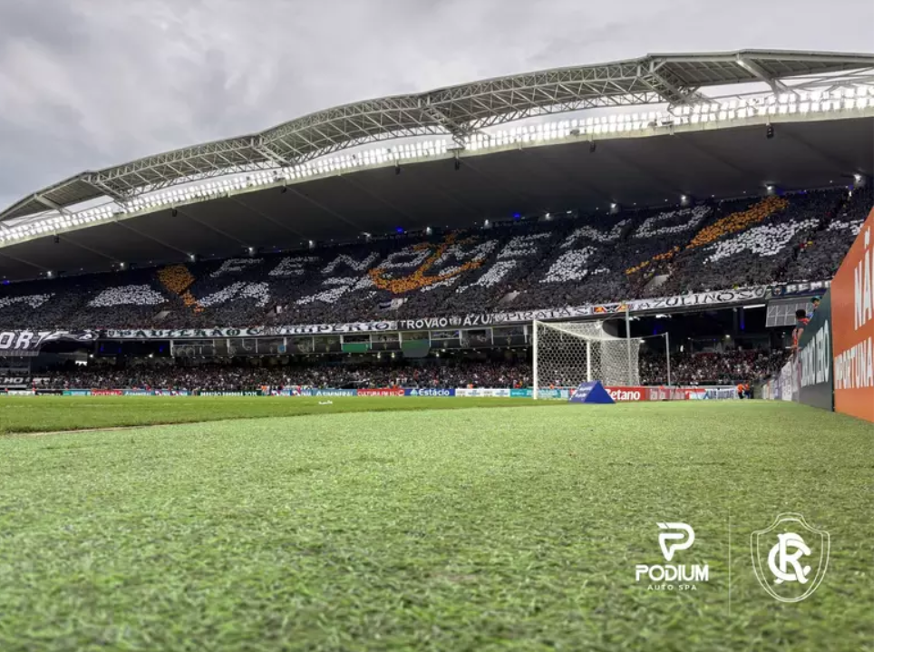 Mosaico da torcida do Remo no Re-Pa com o apelido "Fenômeno Azul". Foto: Samara Miranda / Clube do Remo