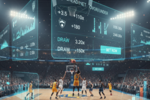 Apostas esportivas em basquete. Imagem: IA Gemini