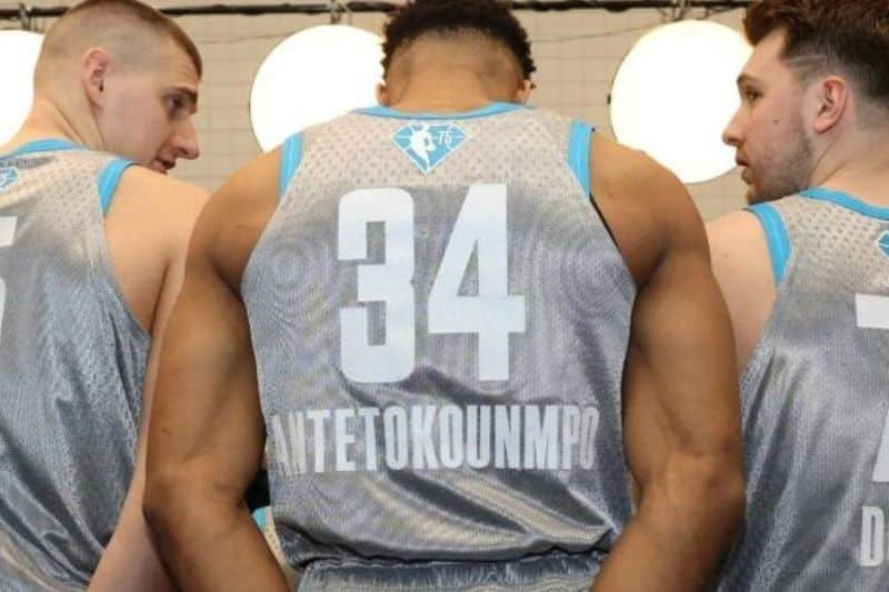 NBA All-Star Game, Giannis Antetokounmpo, Luka Doncic e Nikola Jokic posam para foto como grandes estrelas internacionais da liga